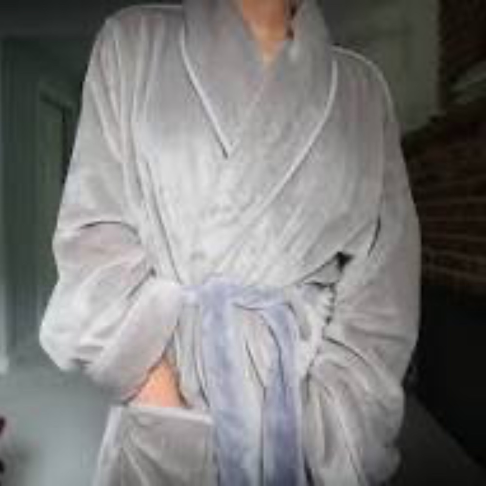 Wamsutta Grey Ultra Plush Bathrobe Sz S/M